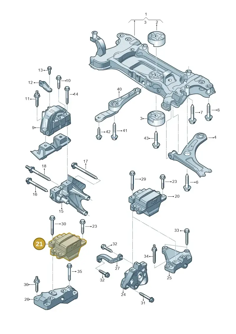 1K0199555AC — Skoda Yeti (2013-2017) diagram 690199300, position 21