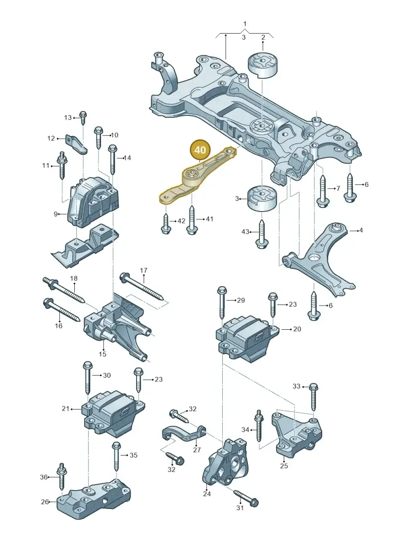 1K0199855BD — Skoda Yeti (2013-2017) diagram 690199300, position 40