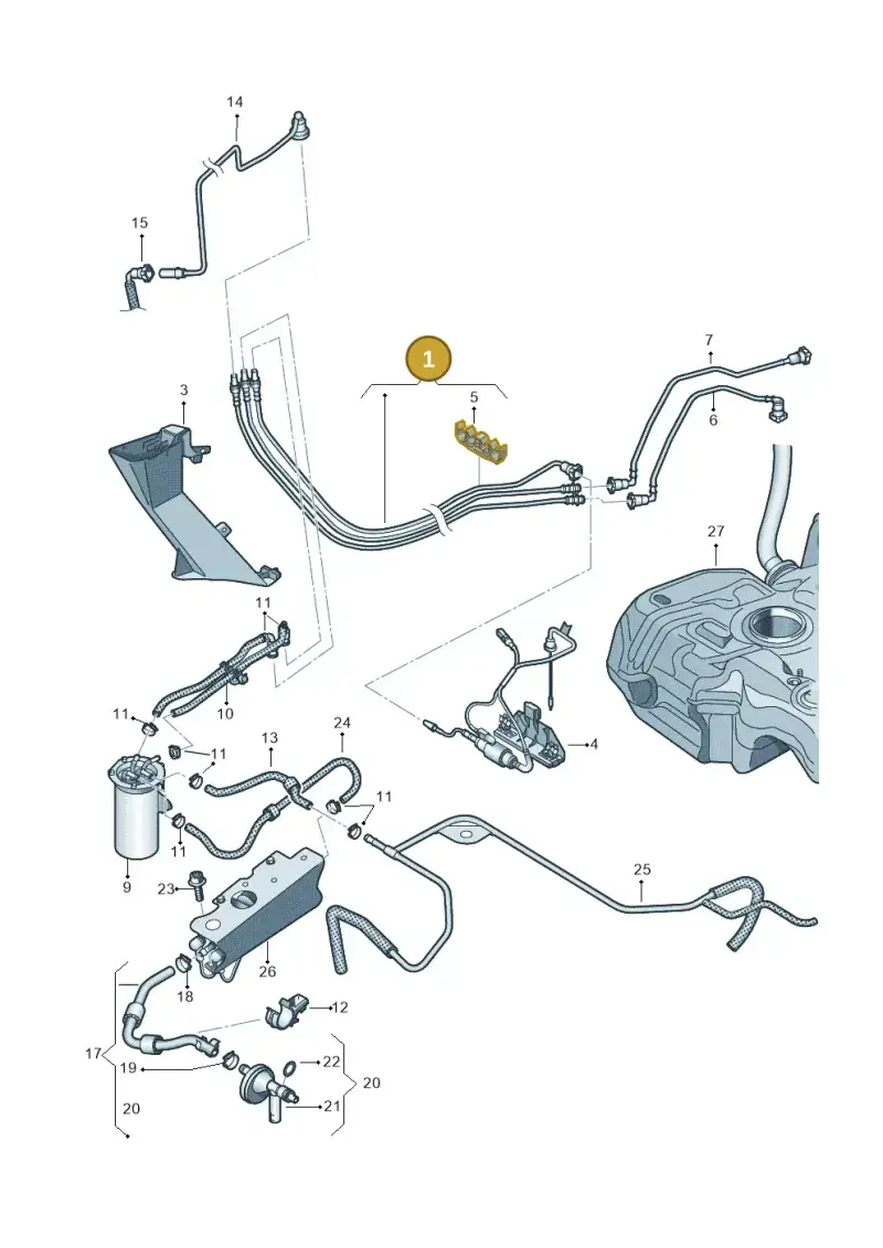 1K0200059BB — Skoda Yeti (2013-2017) diagram 634201250, position 1