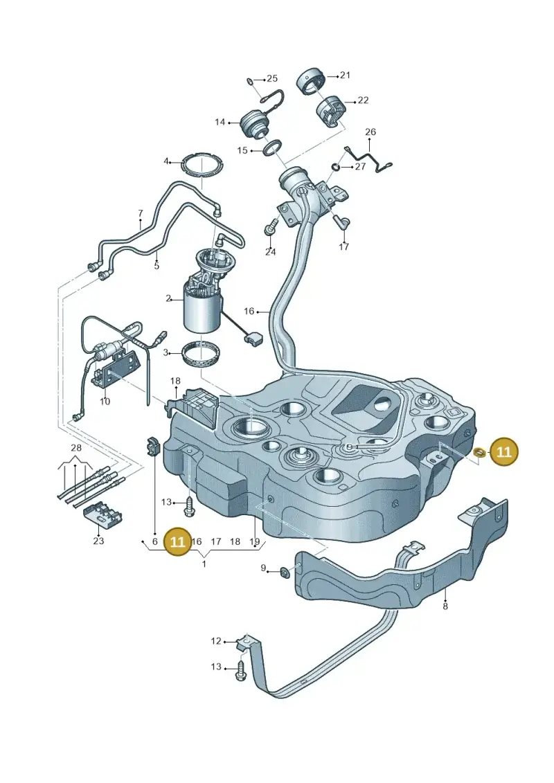 1K0201048A — Skoda Octavia (2012-2017) diagram 753201150, position 11