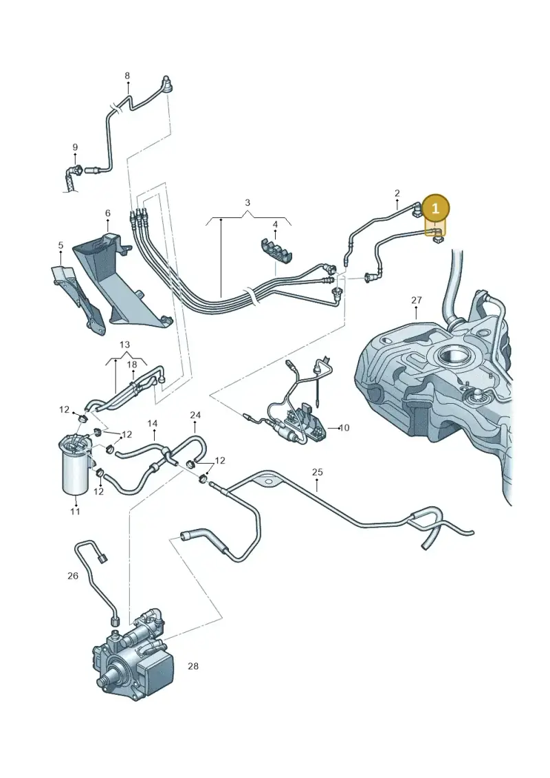 1K0201293G — Skoda Superb (2013-2015) diagram 649201240, position 1