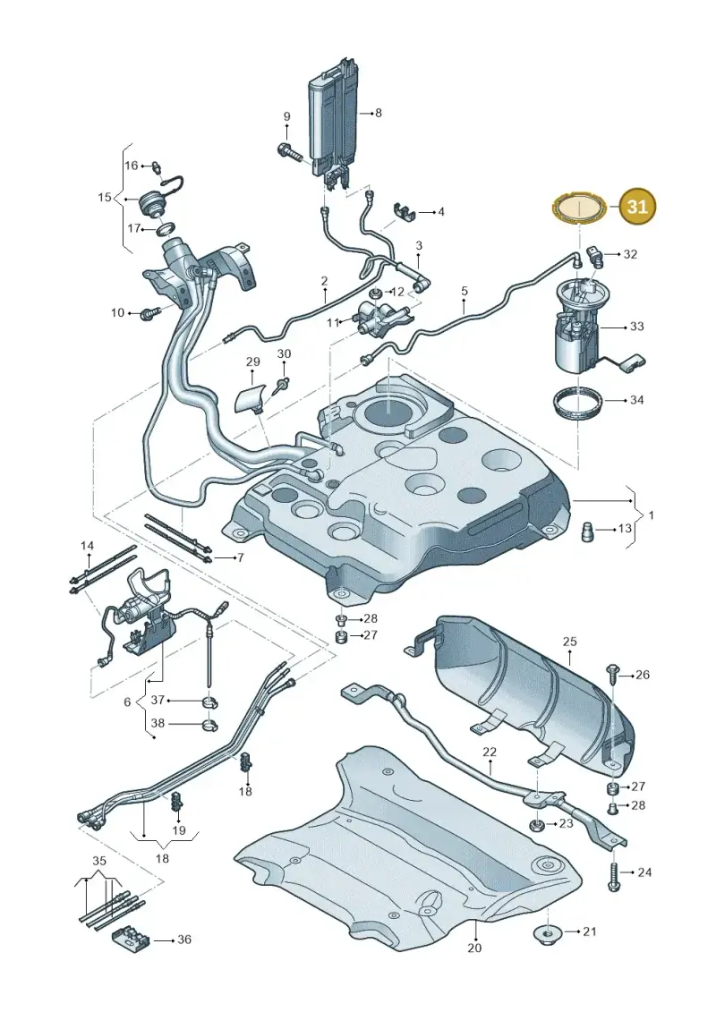 1K0201375 — Skoda Superb Combi (2023-) diagram 793201500, position 31