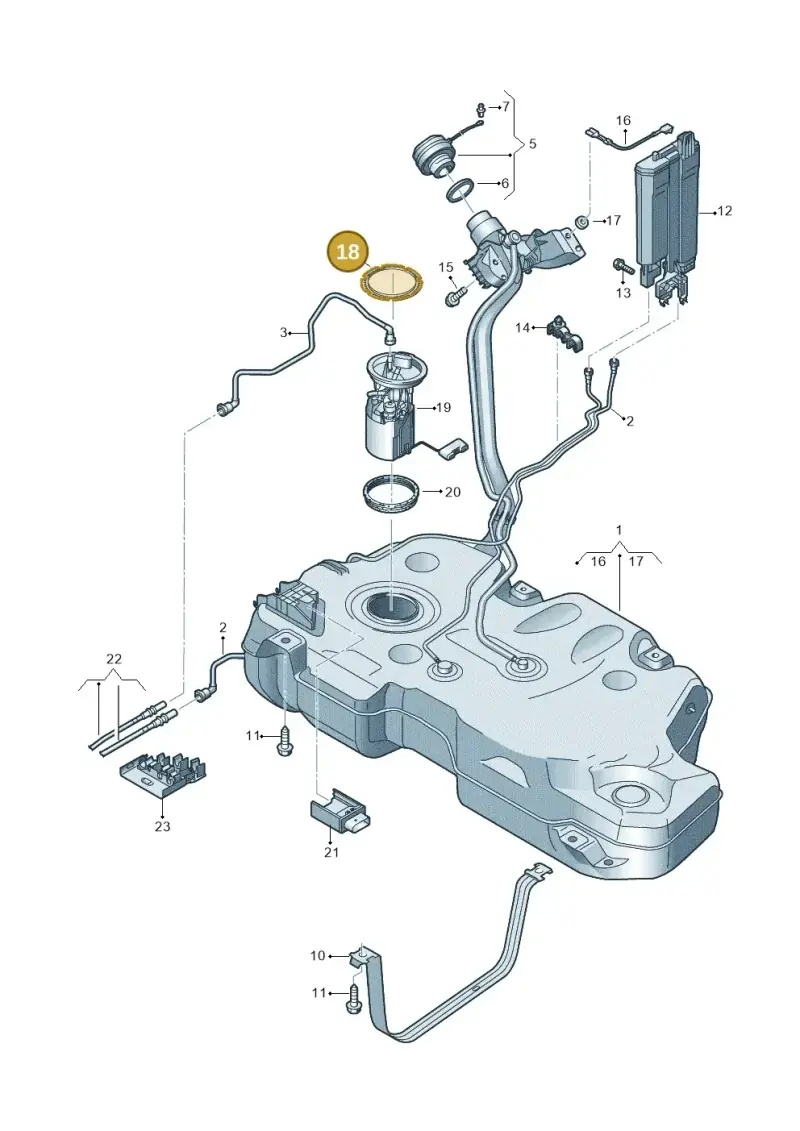 1K0201375 — Skoda Fabia (2021-) diagram 837201400, position 18