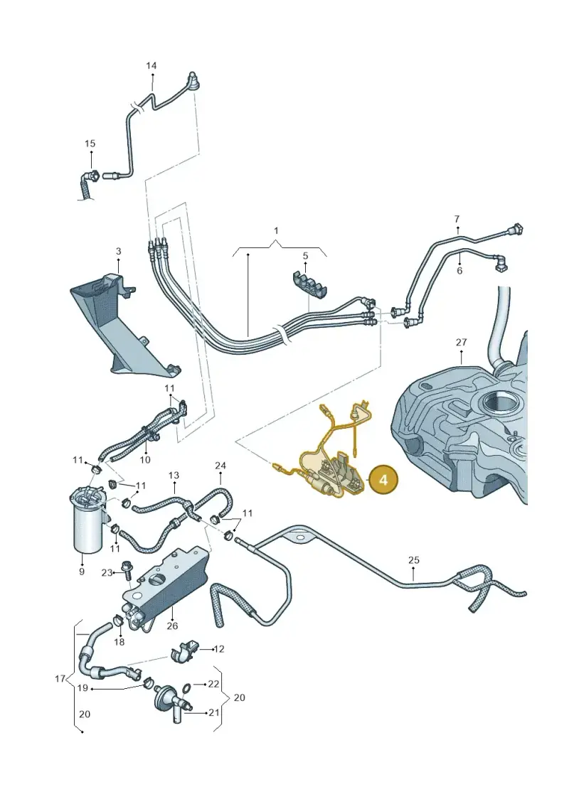1K0201607AD — Skoda Yeti (2013-2017) diagram 634201250, position 4