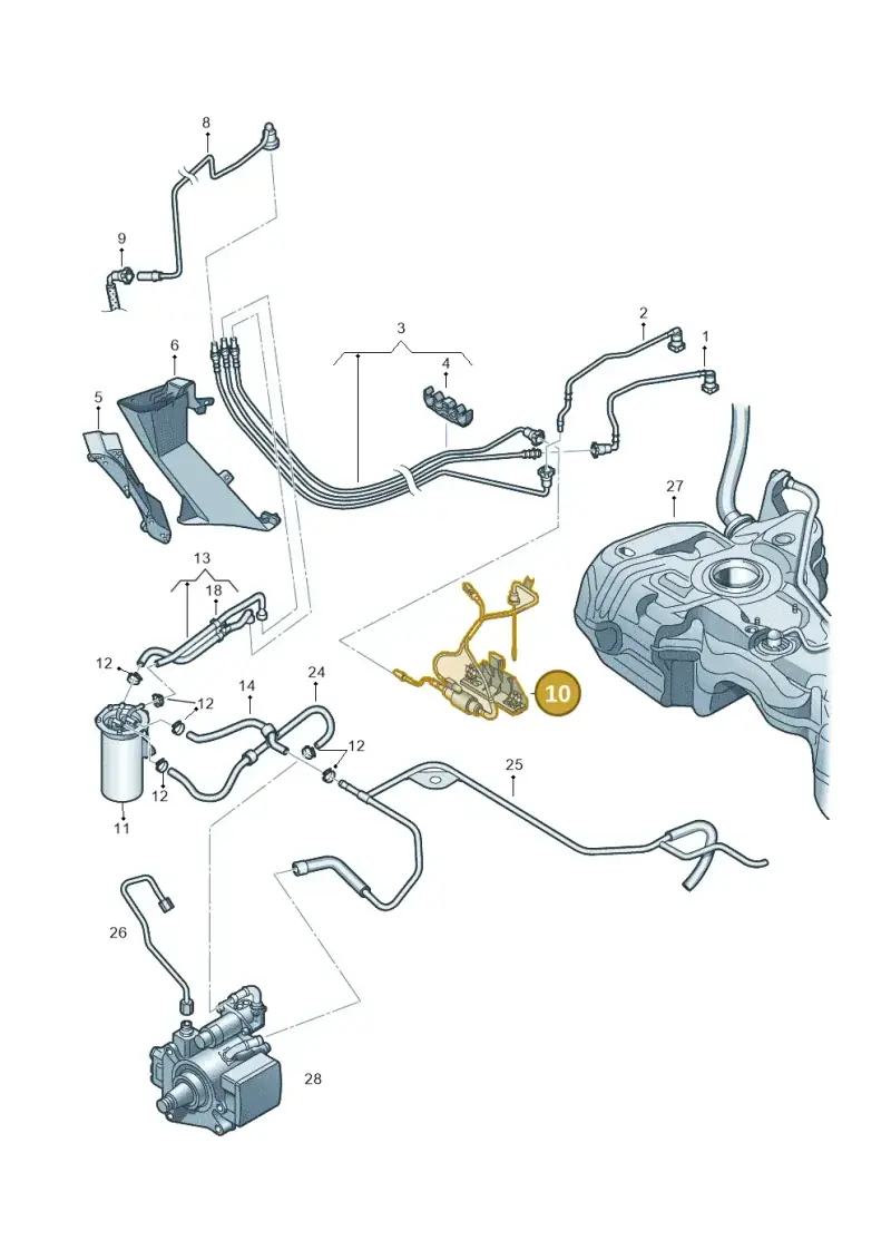 1K0201607P — Skoda Octavia ambiente (2008-2013) diagram 649201240, position 10