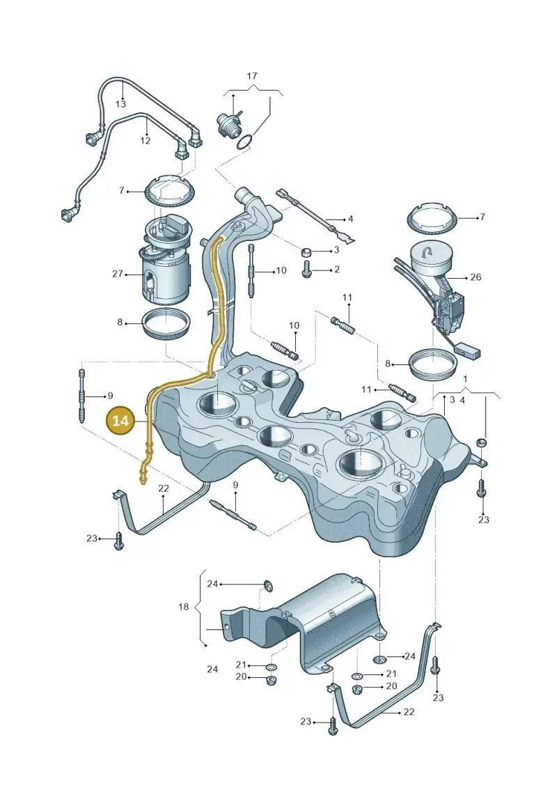 1K0201931D — Skoda Yeti (2013-2017) diagram 767201100, position 14