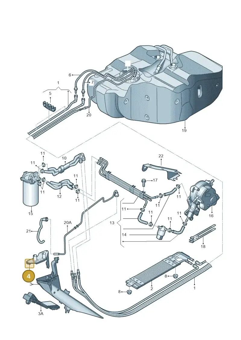 1K0201970 — Skoda Superb comfort (2008-2013) diagram 412201250, position 4