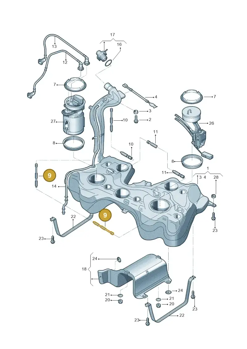 1K0201995E — Skoda Superb Ambition (2009-2015) diagram 671201100, position 9