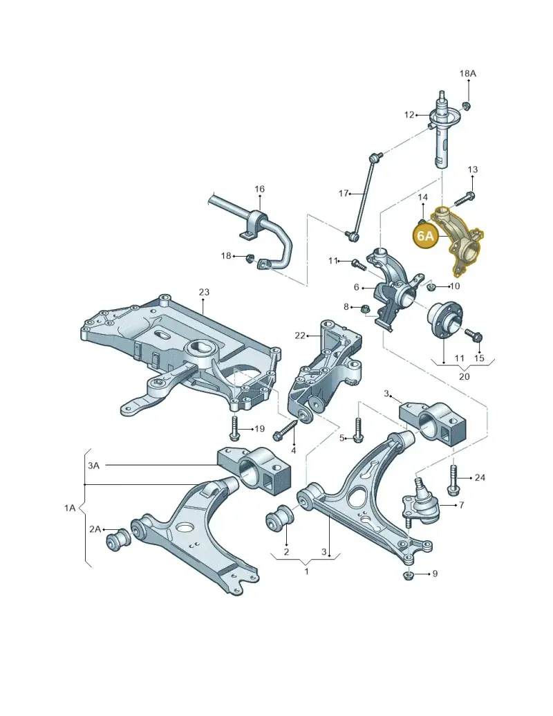 1K0407256P — Skoda Octavia ambiente (2008-2013) diagram 409407000, position 6A