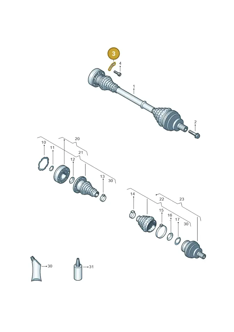 1K0407357B — Skoda Octavia (2017-2020) diagram 656501100, position 3