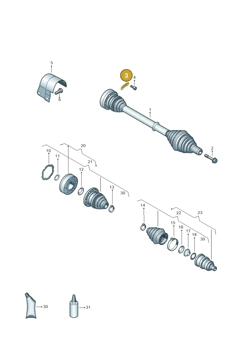 1K0407357C — Skoda Octavia (2019-2024) diagram 649407220, position 3
