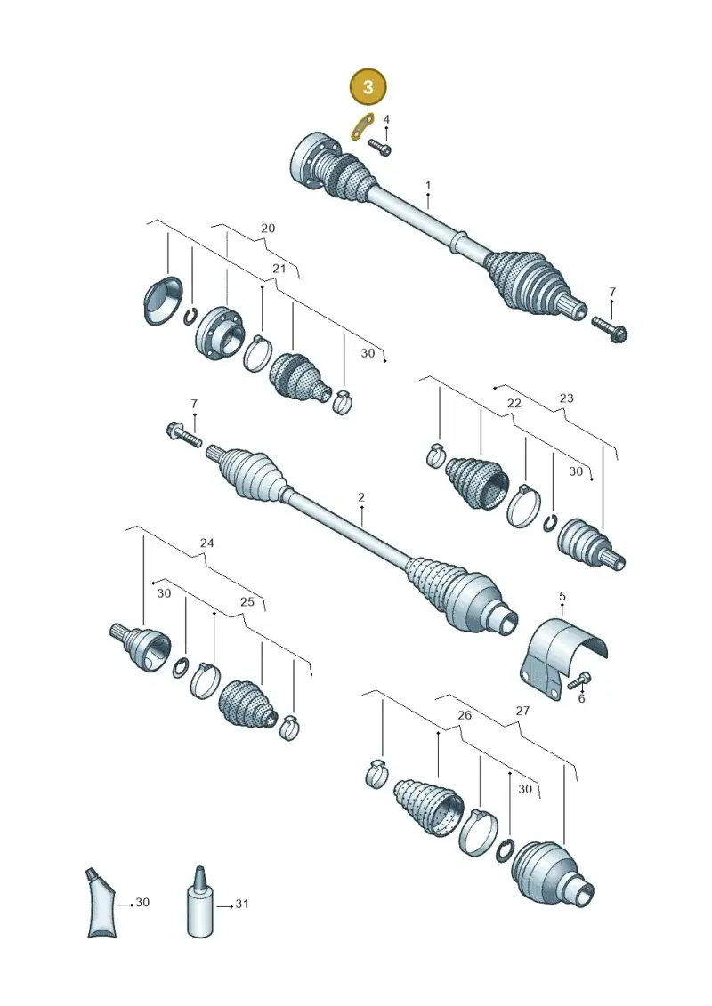1K0407357D — Skoda Superb Combi (2023-) diagram 827407340, position 3