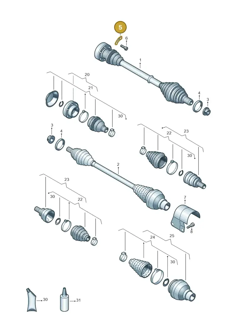 1K0407357D — Skoda Fabia (2021-) diagram 837407082, position 5
