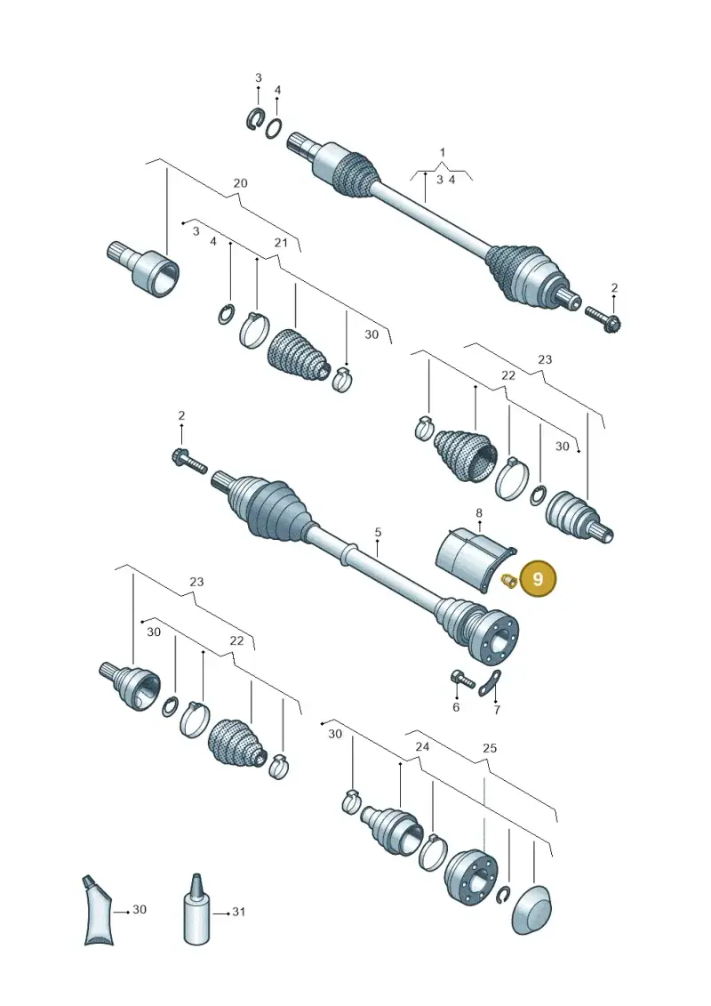1K0407407 — Skoda Octavia (2019-2024) diagram 827407350, position 9