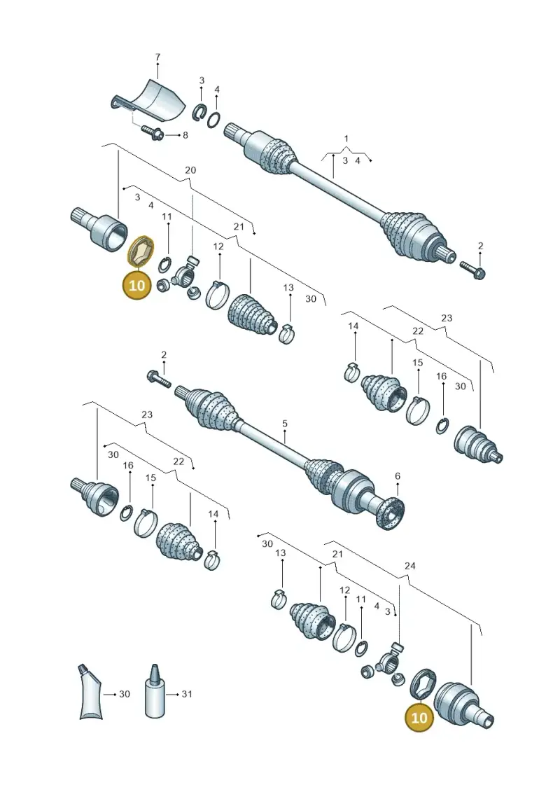 1K0407413A — Skoda Kodiaq (2018-2022) diagram 634407620, position 10