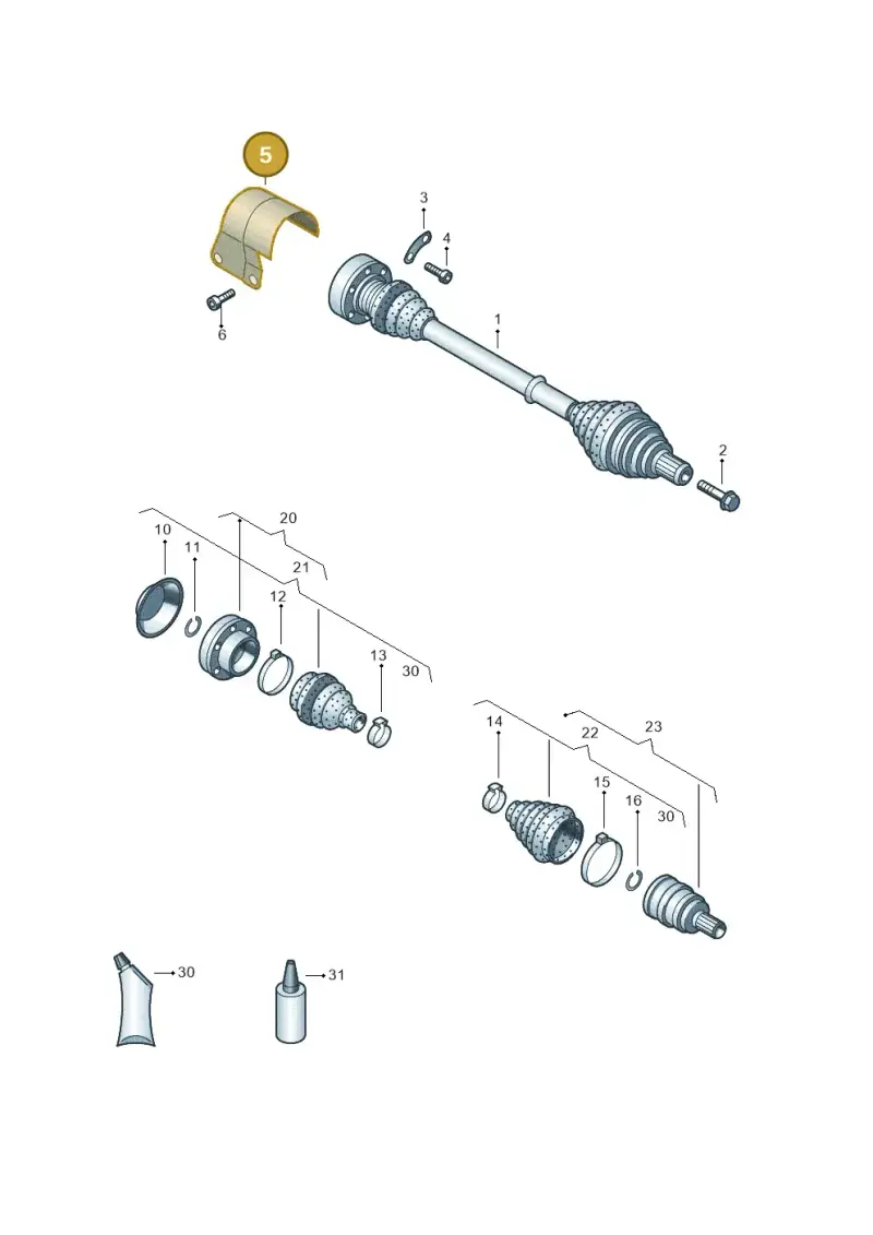 1K0407721G — Skoda Yeti (2013-2017) diagram 702407520, position 5