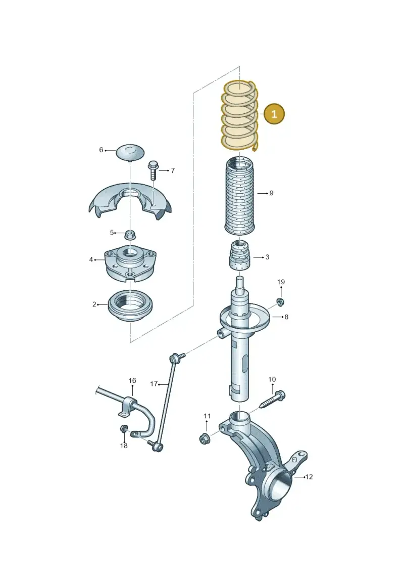 1K0411105DK — Skoda Yeti (2013-2017) diagram 419411000, position 1