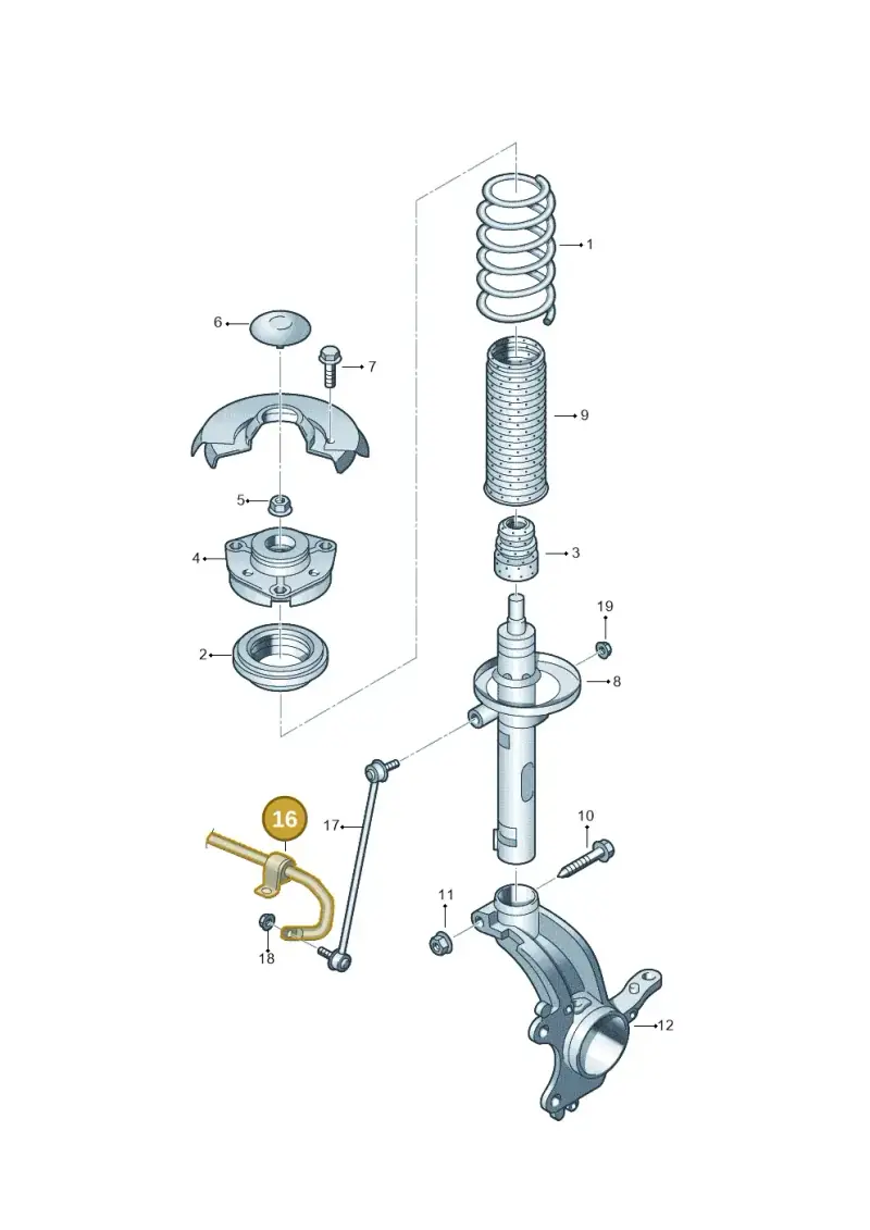 1K0411303AM — Skoda Yeti (2013-2017) diagram 419411000, position 16