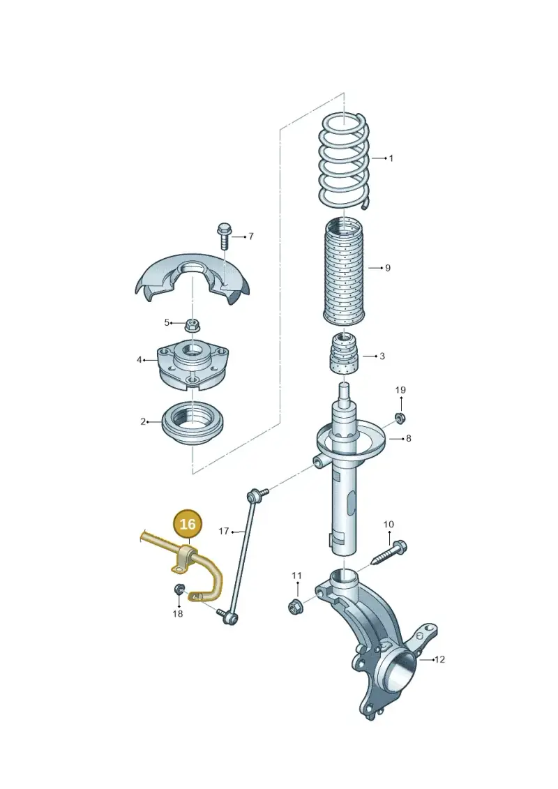 1K0411303AM — Skoda Superb (2013-2015) diagram 632411000, position 16