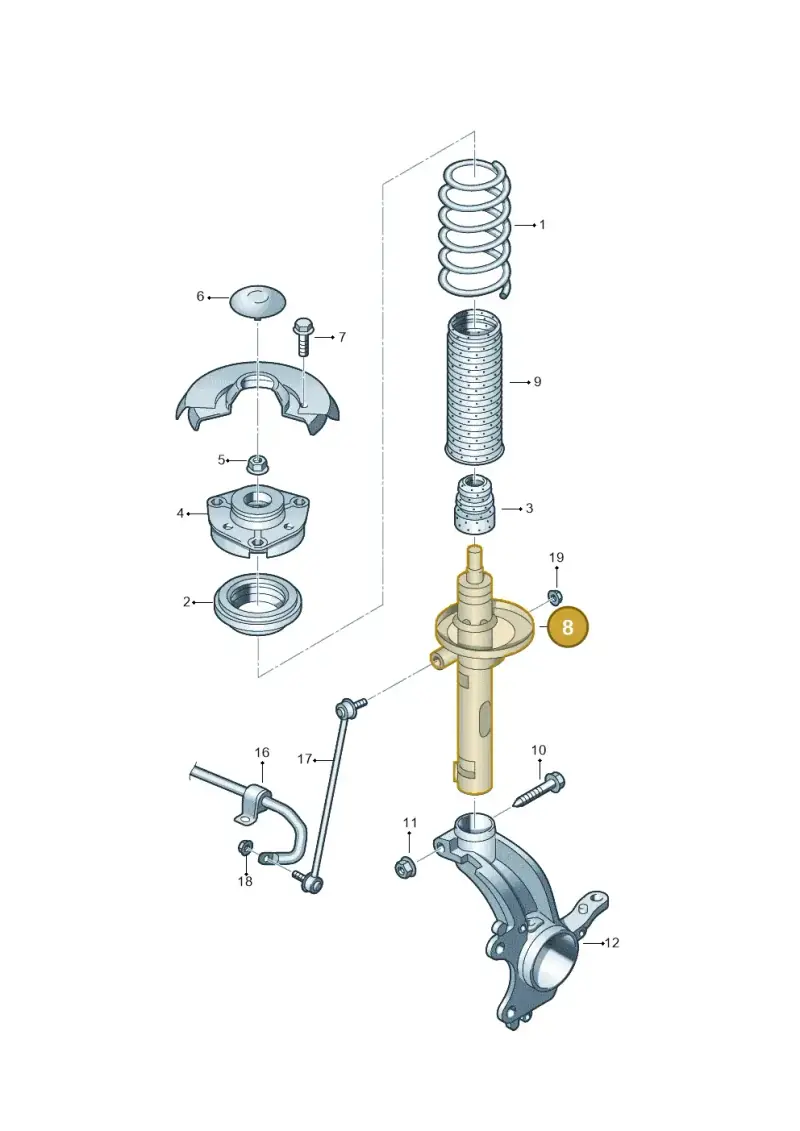 1K0413031BE — Skoda Octavia ambiente (2008-2013) diagram 419411000, position 8