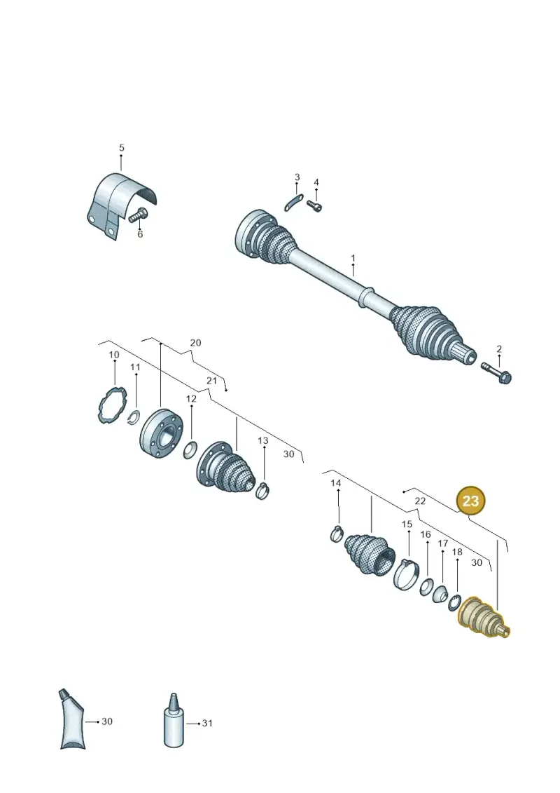 1K0498099 — Skoda Octavia (2019-2024) diagram 649407220, position 23