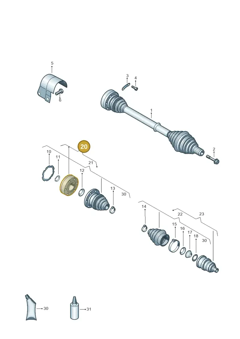 1K0498103 — Skoda Octavia (2019-2024) diagram 649407220, position 20