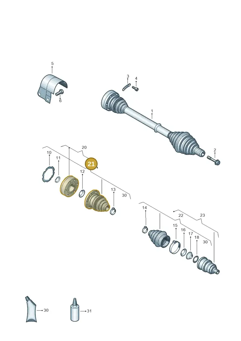 1K0498201 — Skoda Octavia (2019-2024) diagram 649407220, position 21