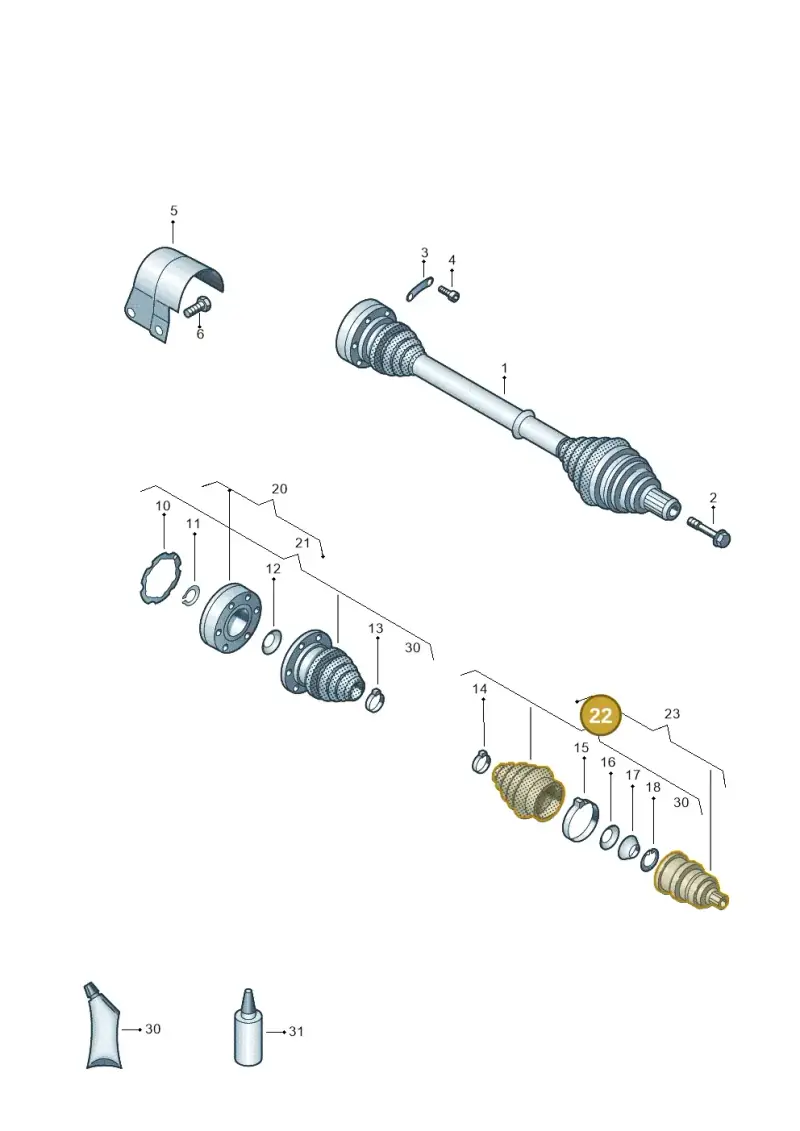 1K0498203 — Skoda Octavia (2019-2024) diagram 649407220, position 22