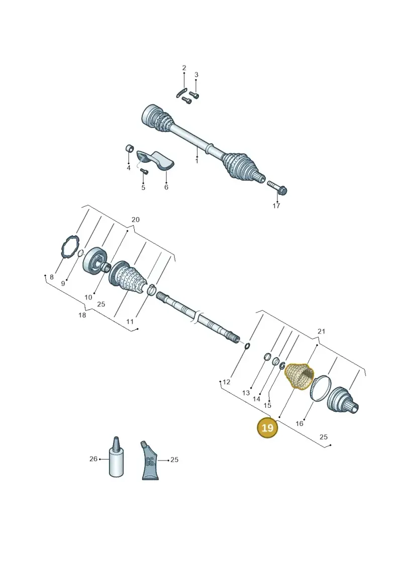 1K0498203B — Skoda Octavia ambiente (2008-2013) diagram 409407260, position 19