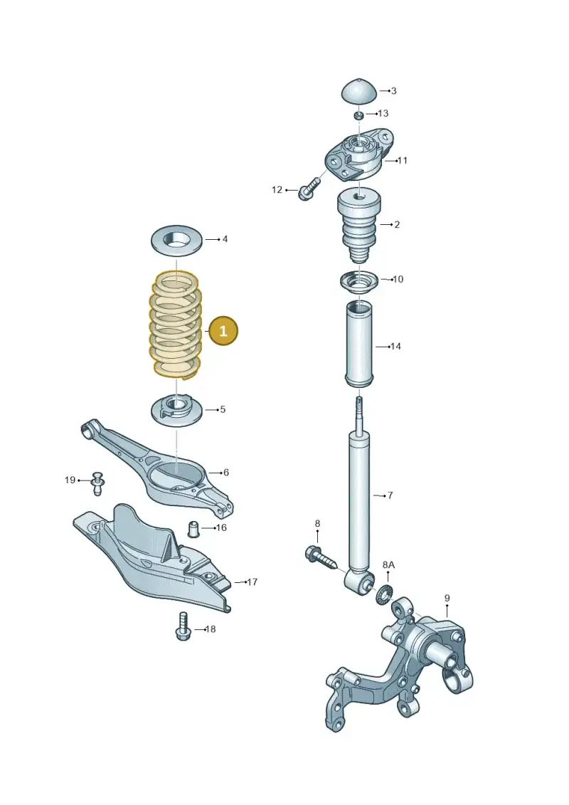 1K0511115BF — Skoda Octavia ambiente (2008-2013) diagram 409511000, position 1