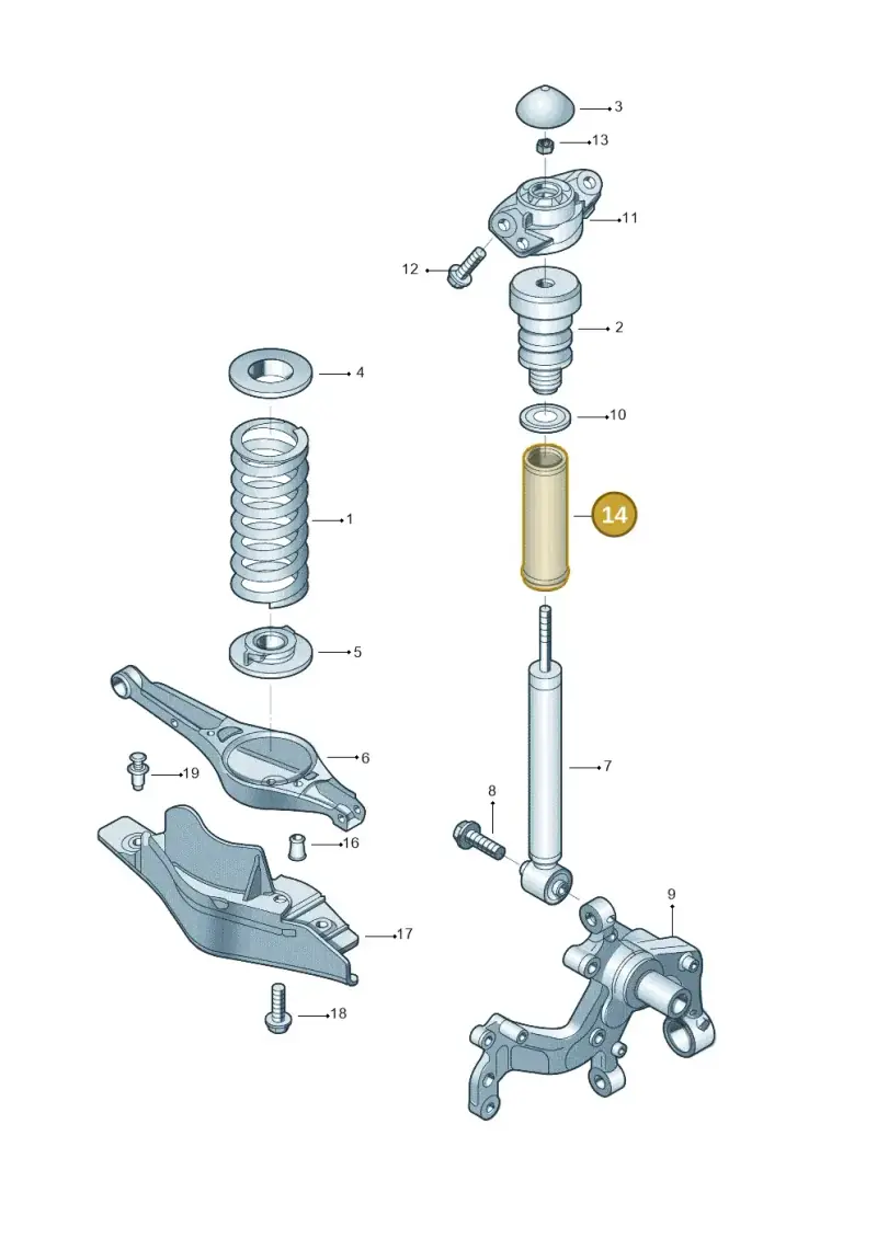 1K0513425D — Skoda Yeti (2013-2017) diagram 767511000, position 14
