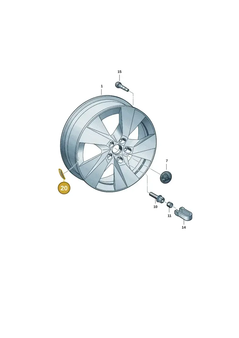 1K0601178A — Skoda Kodiaq (2024-) diagram 57h601070, position 20