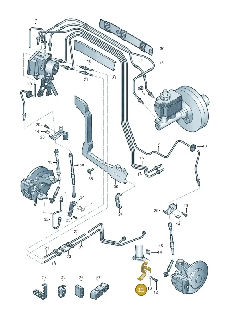 1K0611845B — Skoda Superb (2013-2015) diagram 412611200, position 11