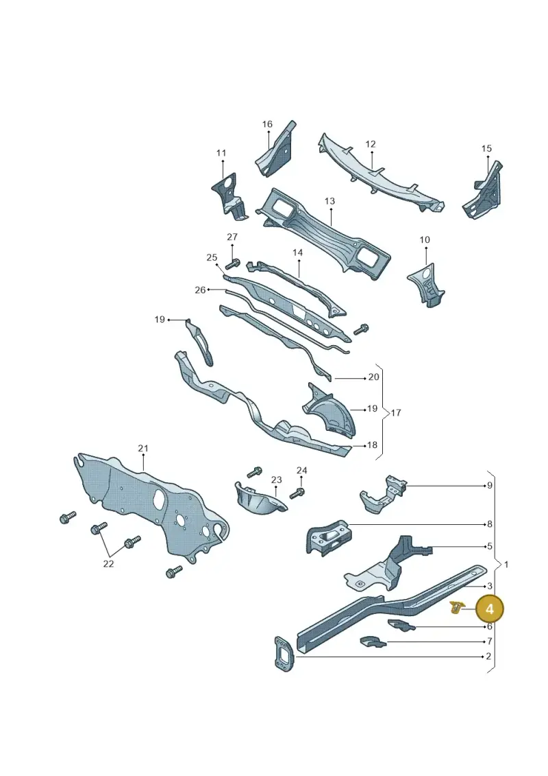 1K0611845B — Skoda Yeti (2013-2017) diagram 666803000, position 4