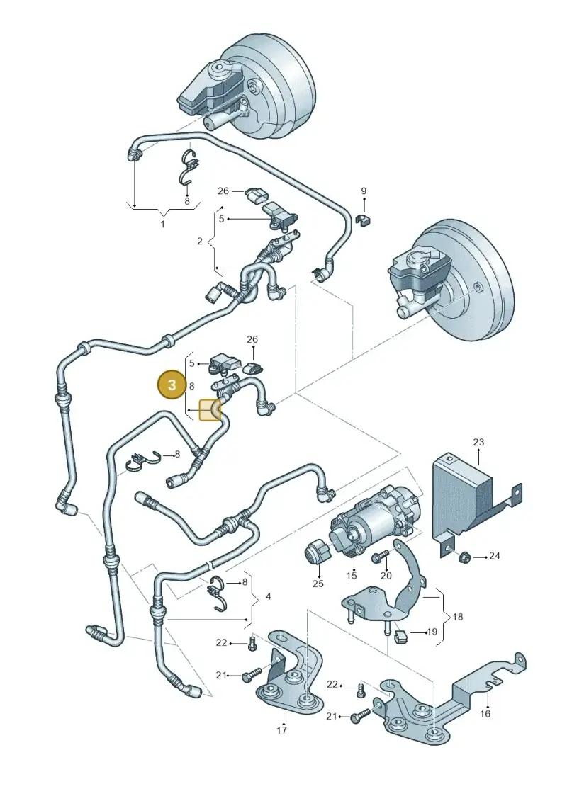 1K0612041JL — Skoda Octavia ambiente (2008-2013) diagram 412611800, position 3