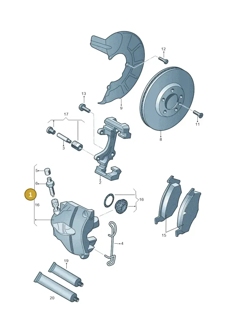 1K0615124M — Skoda Fabia Scout (2010-2014) diagram 672615250, position 1