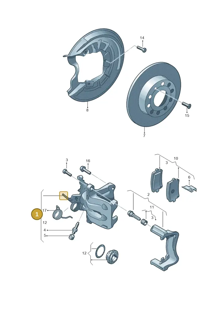 1K0615424M — Skoda Superb (2013-2015) diagram 409615600, position 1
