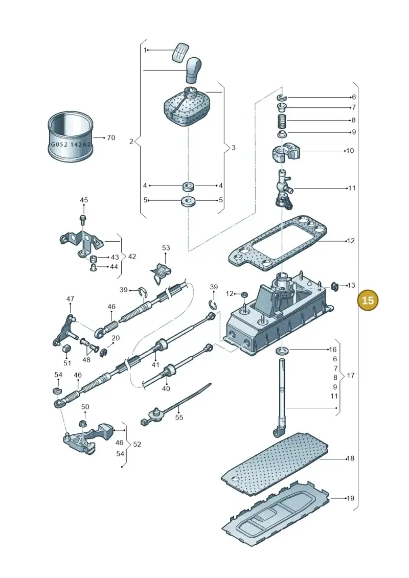 1K0711050A — Skoda Yeti (2013-2017) diagram 419711350, position 15