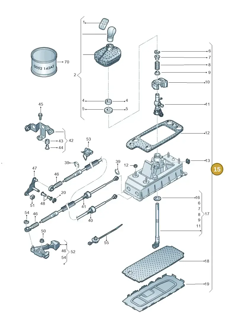 1K0711050A — Skoda Octavia ambiente (2008-2013) diagram 663711300, position 15