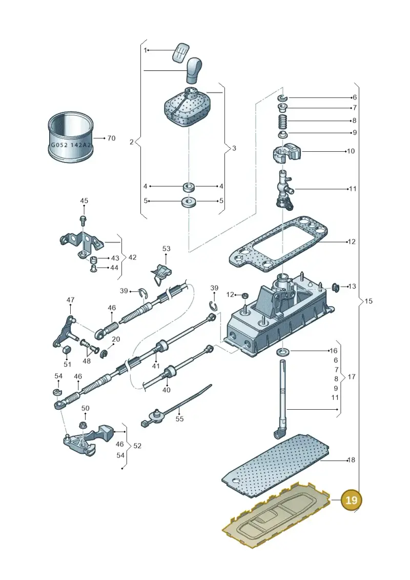 1K0711091A — Skoda Yeti (2013-2017) diagram 419711350, position 19