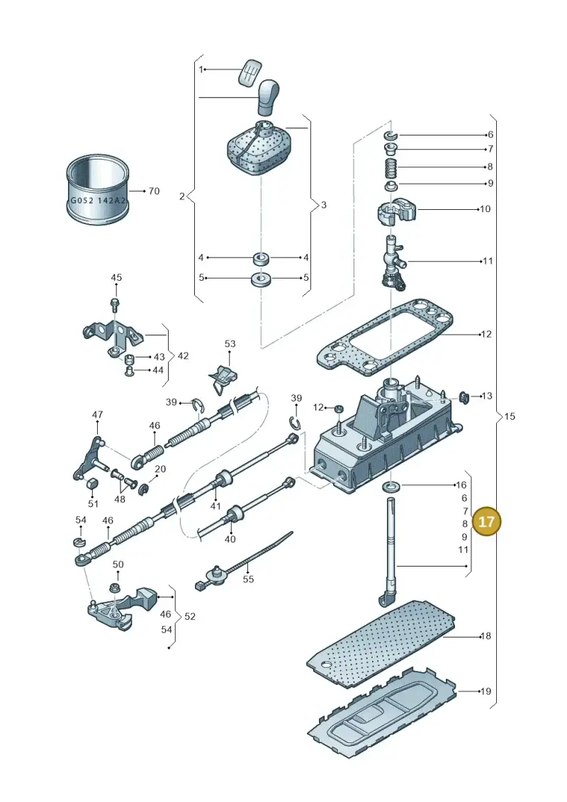 1K0711112B — Skoda Yeti (2013-2017) diagram 419711350, position 17