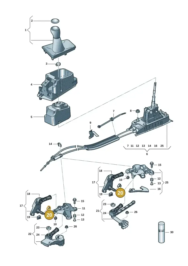 1K0711522 — Skoda Octavia (2019-2024) diagram 587711301, position 20