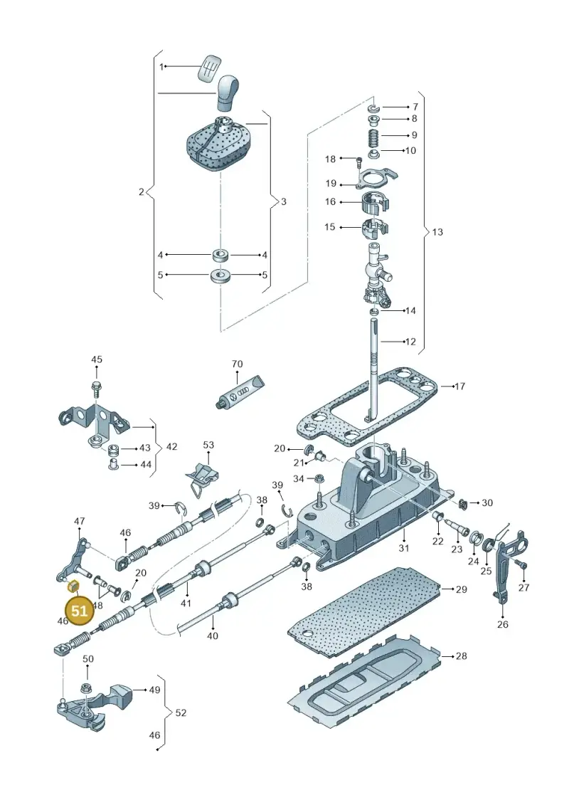 1K0711550A — Skoda OCTAVIA/COMBI/4X4      04> (2004-) diagram 419711300, position 51