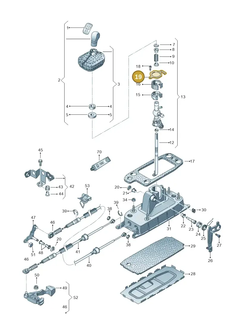 1K0711565 — Skoda OCTAVIA/COMBI/4X4      04> (2004-) diagram 419711300, position 19