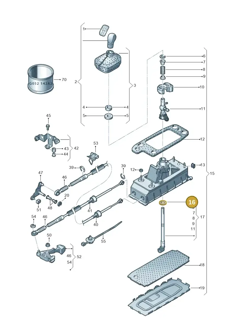 1K0711901 — Skoda Yeti (2013-2017) diagram 419711350, position 16