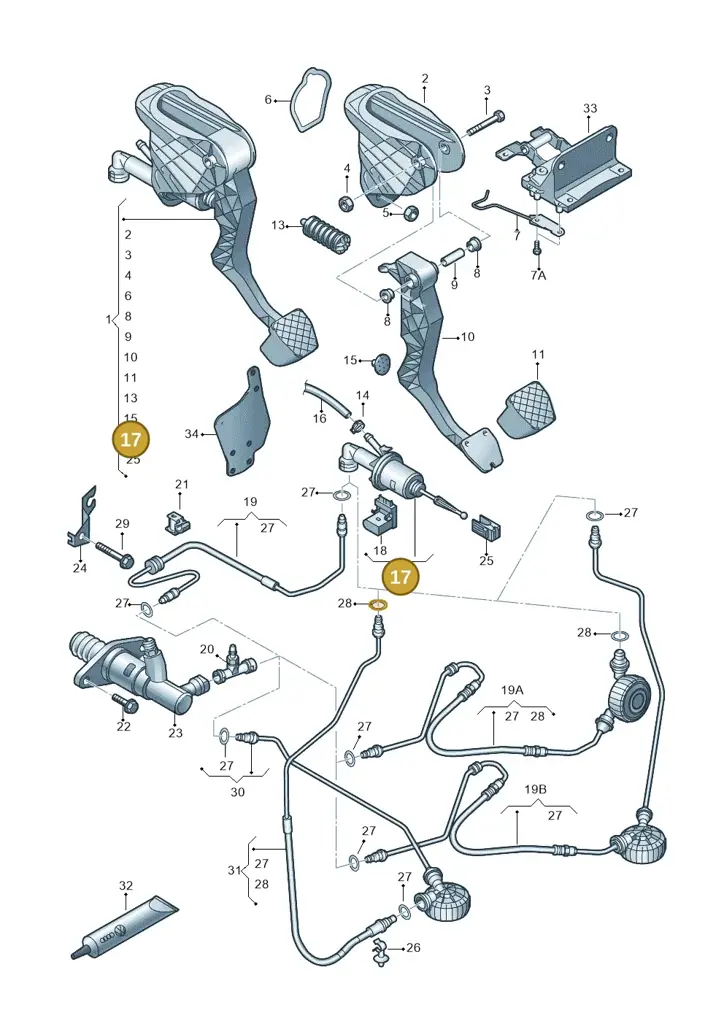 1K0721388S — Skoda Yeti (2013-2017) diagram 409721250, position 17