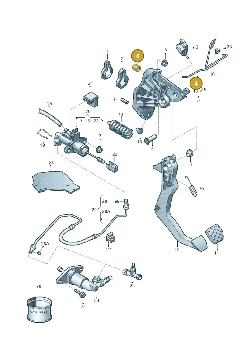 1K0721389B — Skoda Roomster (2010-2015) diagram 672721250, position 4