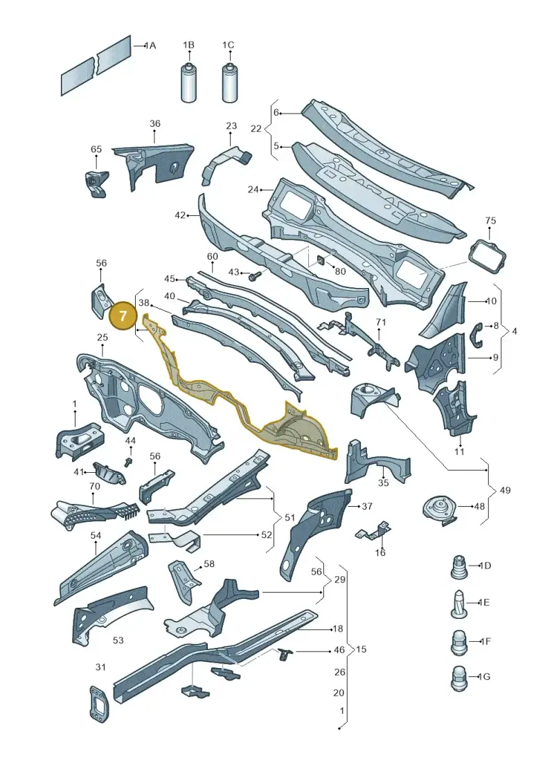 1K0802165A — Skoda Octavia ambiente (2008-2013) diagram 409803000, position 7