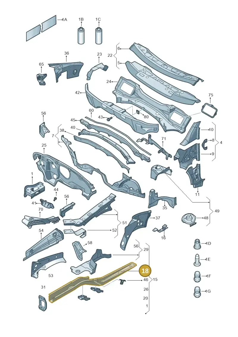 1K0803106D — Skoda Octavia ambiente (2008-2013) diagram 409803000, position 18