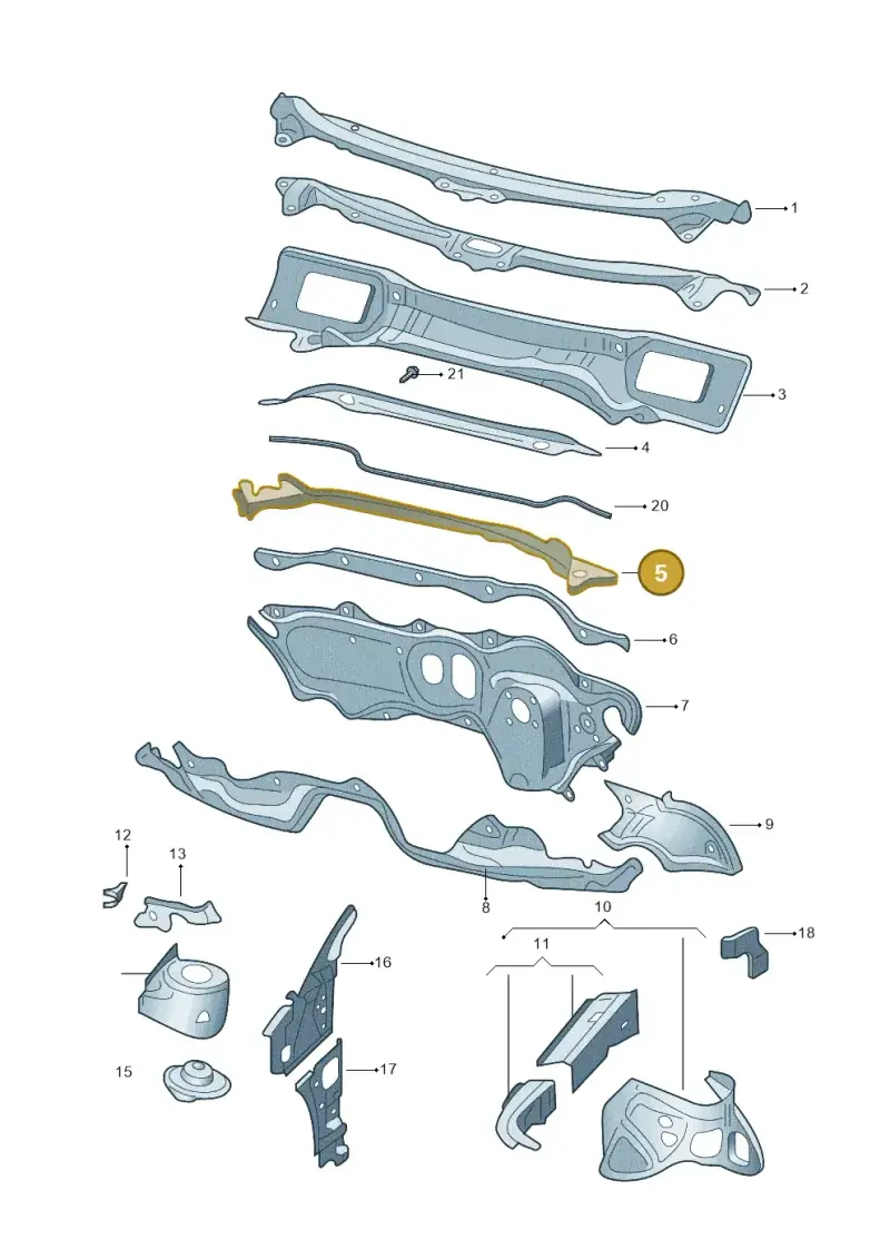 1K0805364 — Skoda Superb Ambition (2009-2015) diagram 671803050, position 5